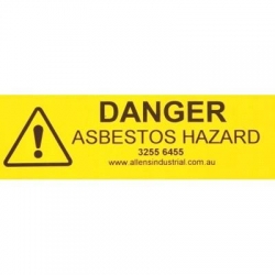 Yellow Danger Asbestos Sticker